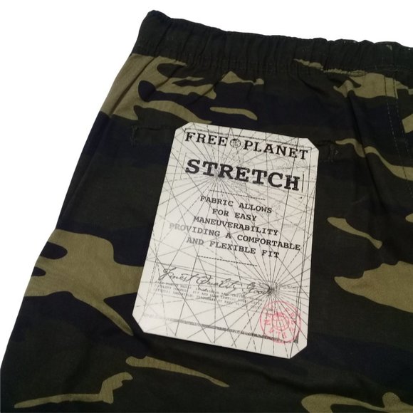 Free Planet Men's Camo Stretch Elastic Waist Leg's Zipper Slim Fit Joggers - Picture 7 of 8